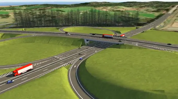 Trevo rodoviário: vista aproximada do modelo