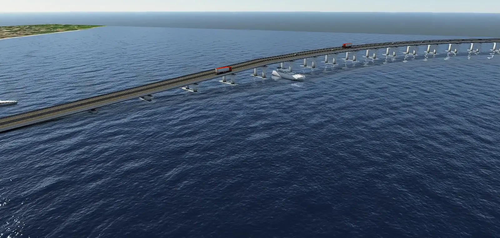 Travessia sobre corpo d'água em modelo InfraWorks