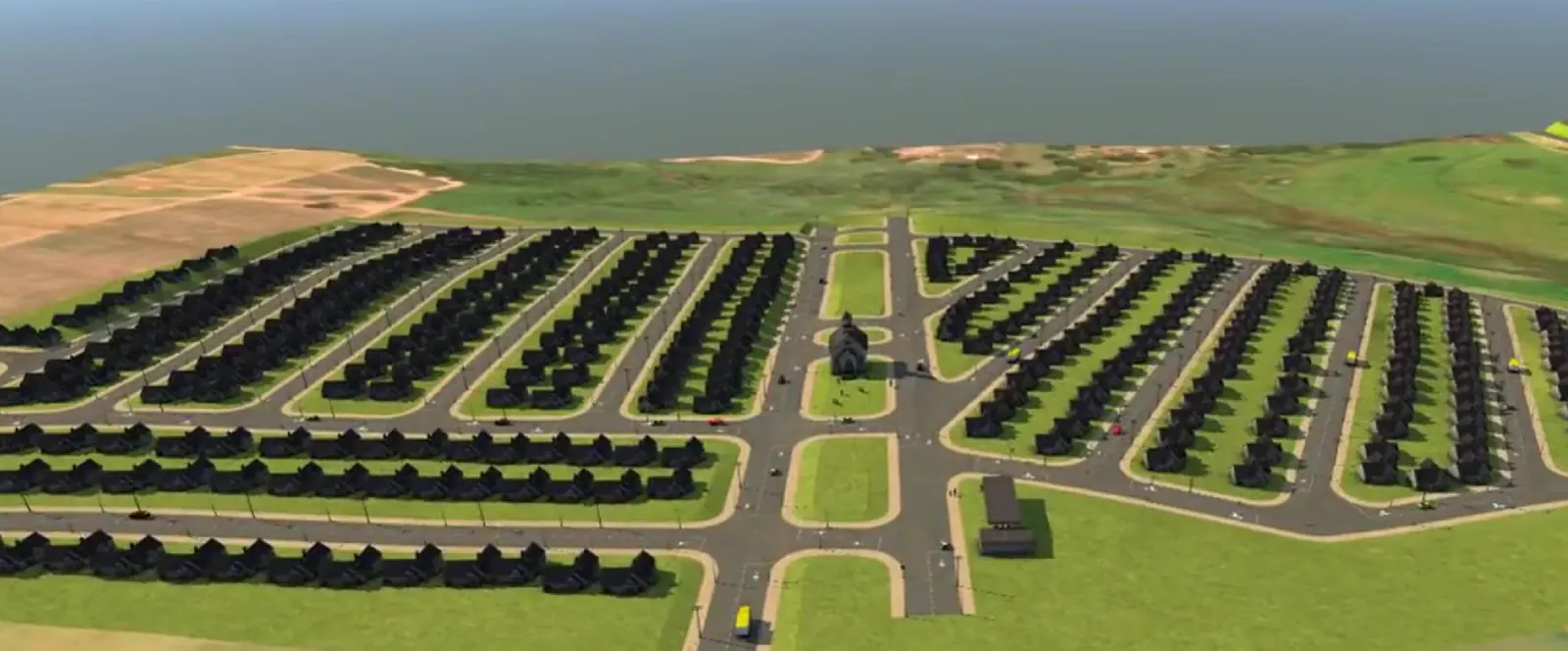 Loteamento modelado em 3D: vista geral